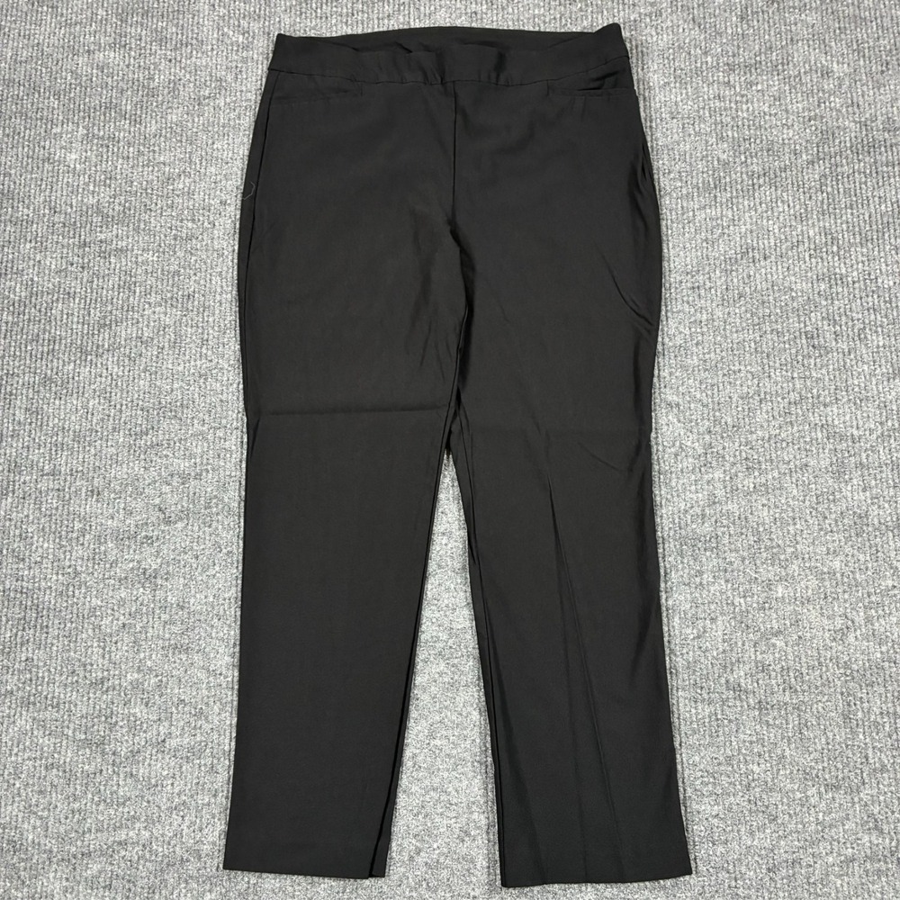 Chicos Womens Dress Pants Size 3R Black Straight Leg Stretch Career High Rise
